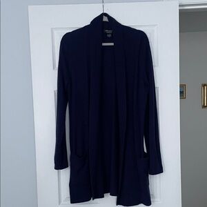 Lord & Taylor Dark Blue Open Front Cardigan